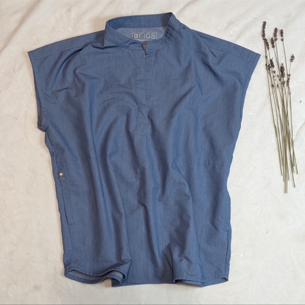 Figs Heather Denim Rafaela top Limited Edition size M